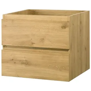 Aquazuro Wastafelonderkast Napoli 59cm - Scandinavisch Eiken - Met 2 Lades - 59,4x50x47,5cm Wood oak