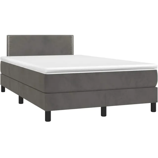 vidaXL Boxspring met matras en LED fluweel donkergrijs 120x190 cm