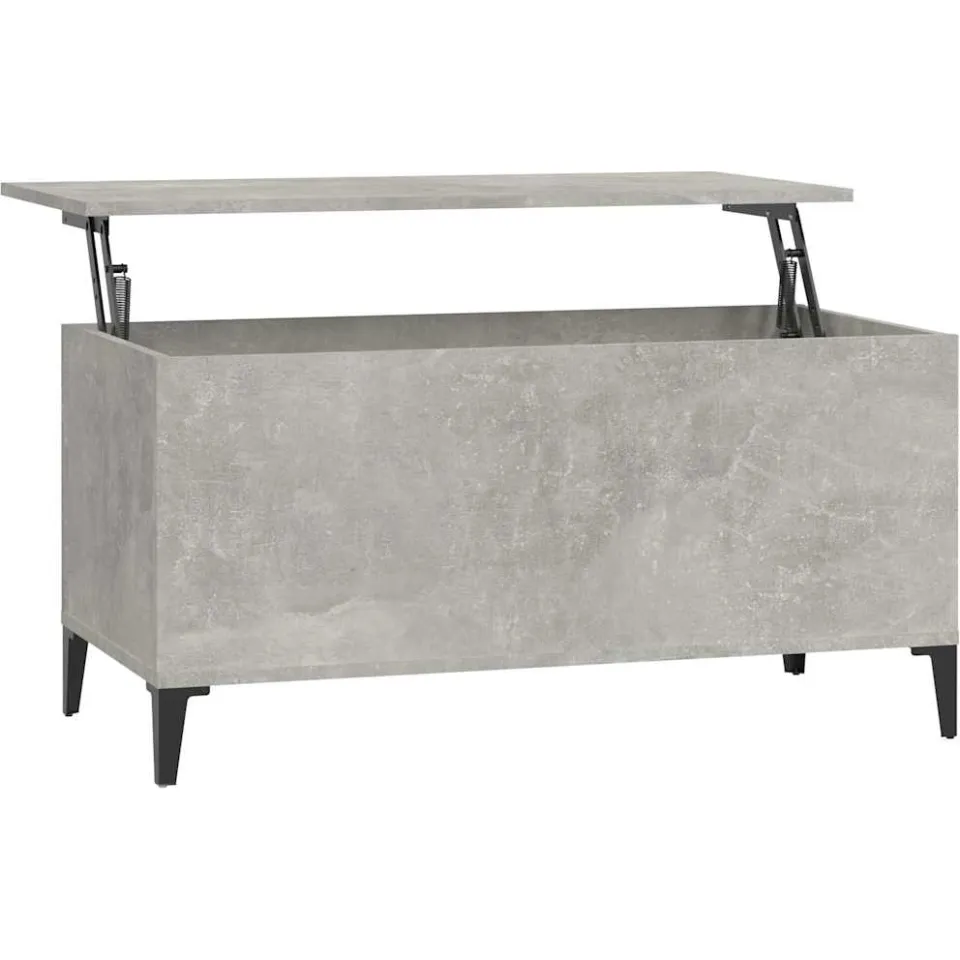 vidaXL Salontafel 90x44,5x45 cm bewerkt hout betongrijs grijs, foto 3