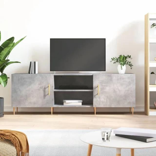 vidaXL Tv-meubel 150x30x50 cm bewerkt hout betongrijs grijs, foto 2
