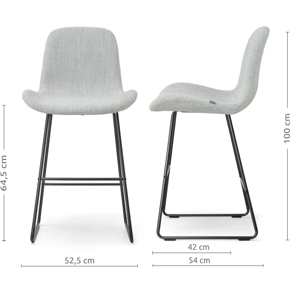 Nolon Nino-Fé barkruk grijs melange - zwart onderstel - 65 cm, foto 2