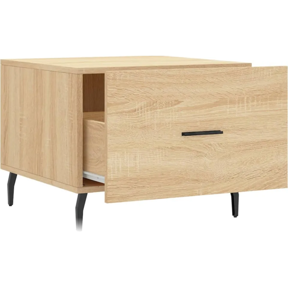 vidaXL Salontafel 50x50x35 cm bewerkt hout sonoma eikenkleurig, foto 4