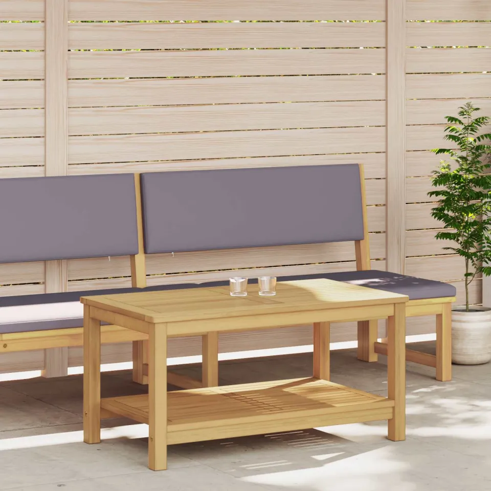 vidaXL Bijzettafel Olie naturel 90 x 50 x 45 cm Massief Acaciahout, foto 3
