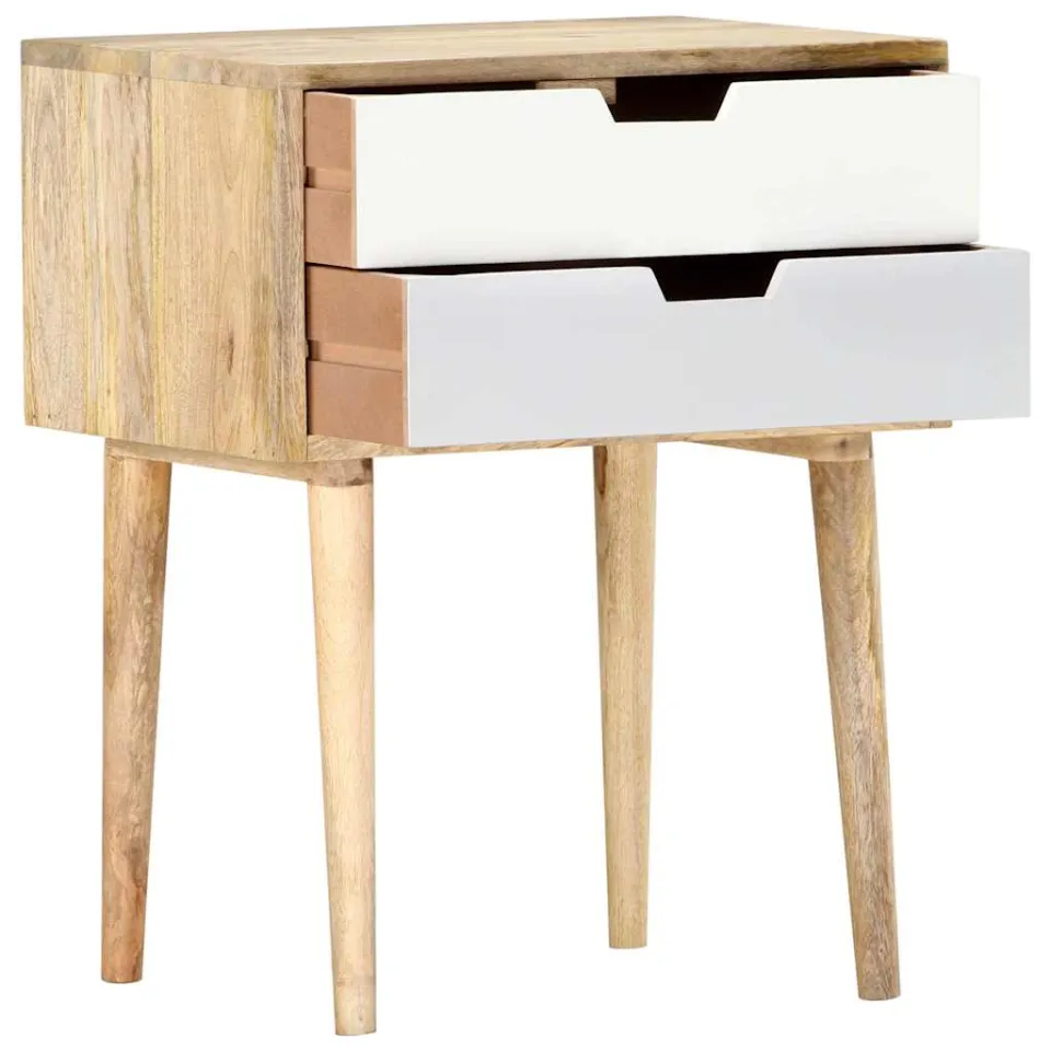vidaXL Nachtkastje 47x35x59 cm massief mangohout Meerkleurig