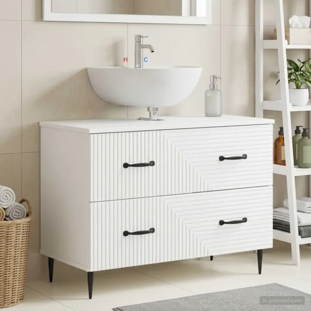 vidaXL Badkamer wastafelkast HAARLEM Wit 82 x 41 x 58,5 cm, foto 2