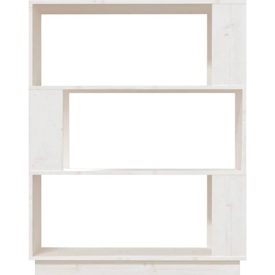 vidaXL Boekenkast/kamerscherm 80x25x101 cm massief grenenhout wit, foto 4
