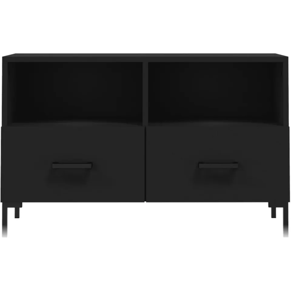 vidaXL Tv-meubel 80x36x50 cm bewerkt hout zwart