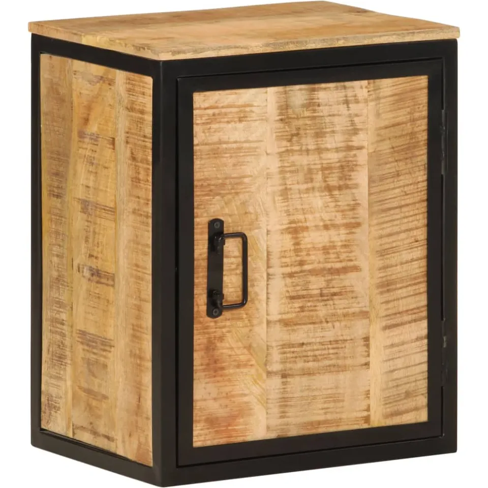 vidaXL Badkamerkast 40x30x50 cm massief mangohout en ijzer bruin, foto 4