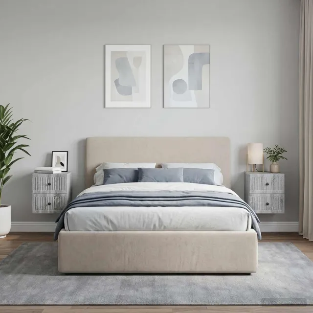 vidaXL Wandbeugel Bedkast 2 st Grijs sonoma 33 x 34,5 x 40 cm