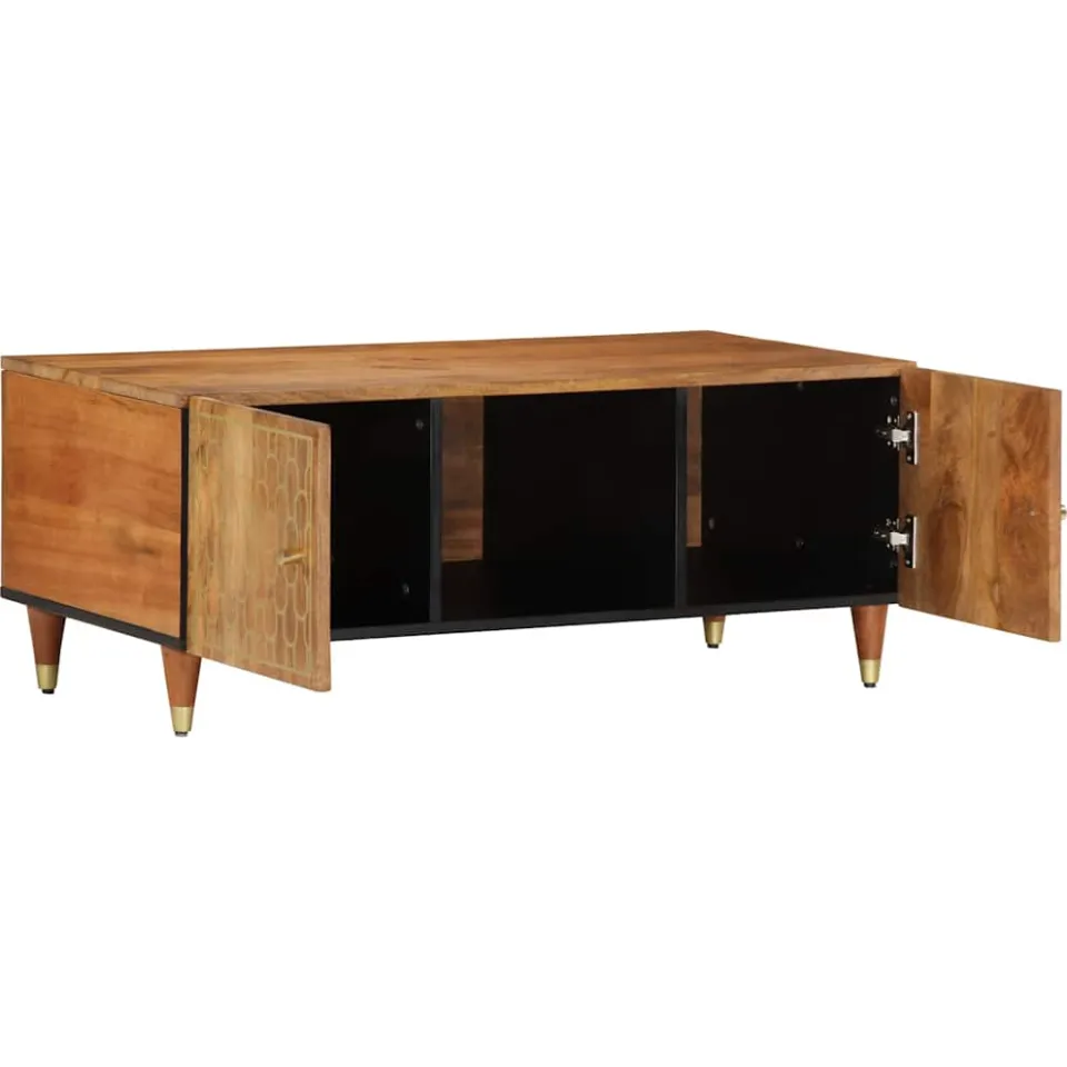 vidaXL Salontafel 100x54x40 cm massief mangohout bruin, foto 3