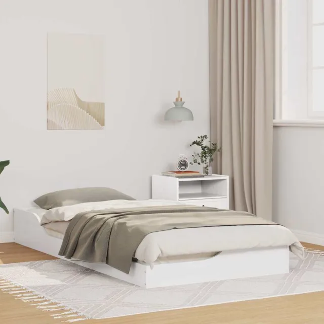 vidaXL Bedframe Wit 75 x 190 cm Massief grenenhout