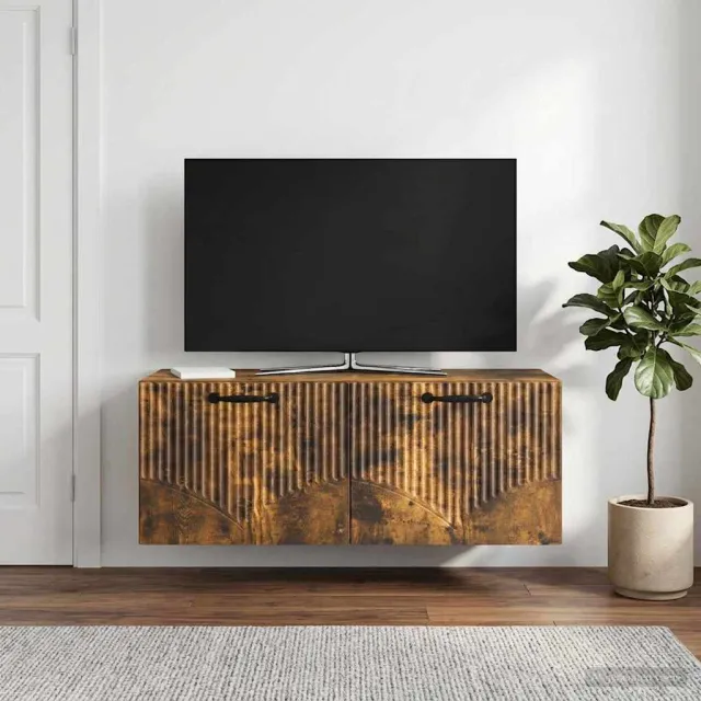 vidaXL Wandbeugel TV-kast Gerookt eiken 78,5 x 31 x 30 cm Bewerkt hout Bruin