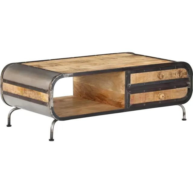 vidaXL Salontafel 100x50x35 cm massief mangohout Bruin