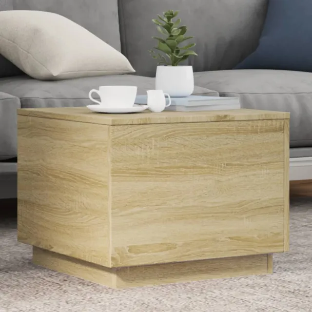 vidaXL Salontafel met LED-verlichting 50x50x40 cm sonoma eiken, foto 2