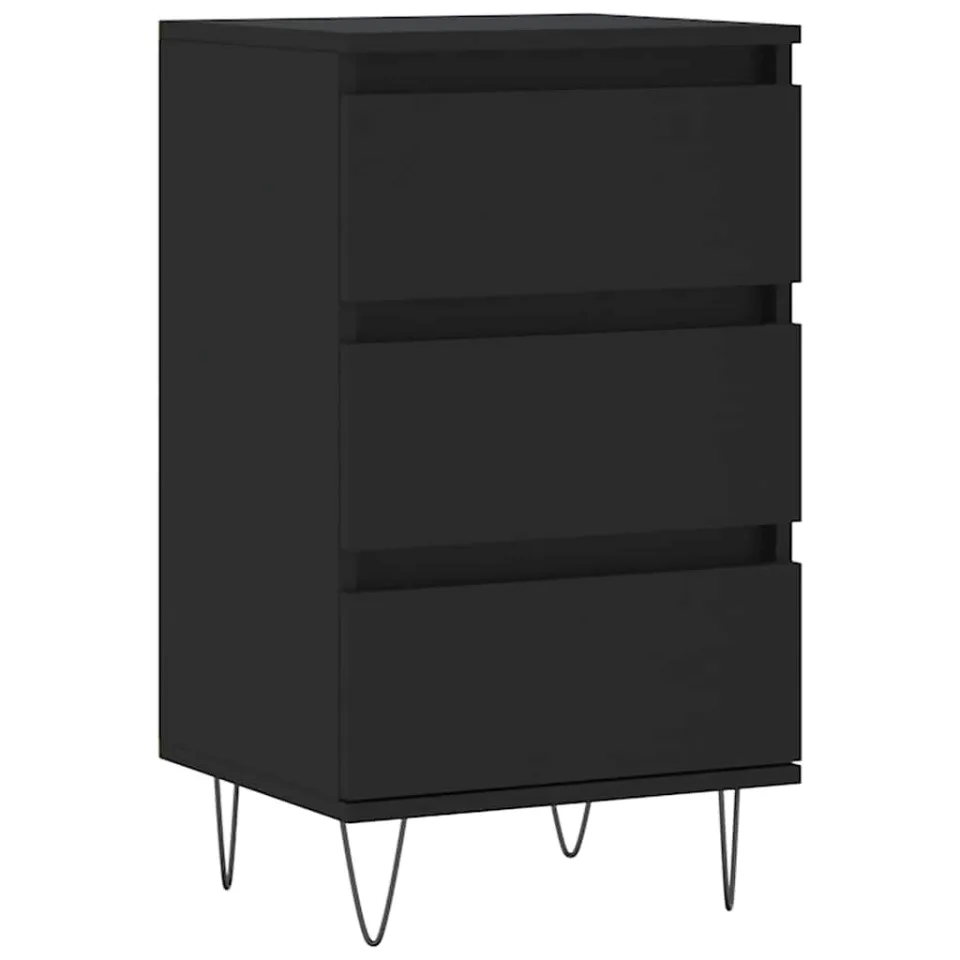 vidaXL Dressoir 40x35x70 cm bewerkt hout zwart, foto 3