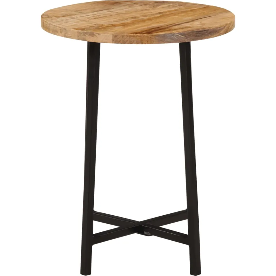 vidaXL Salontafel 35x35x45 cm massief mangohout en ijzer bruin, foto 2