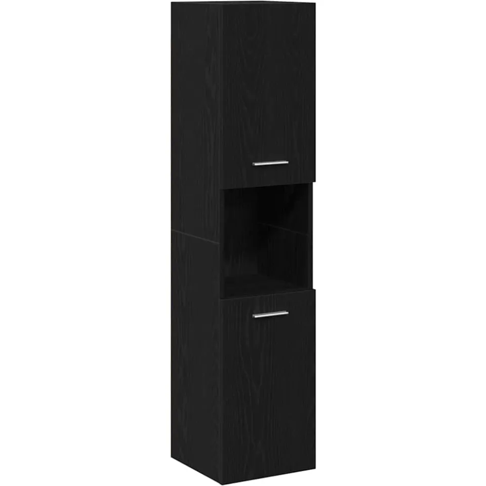 vidaXL Badkamermeubelset 4 st Zwart Eiken Bewerkt hout, foto 3