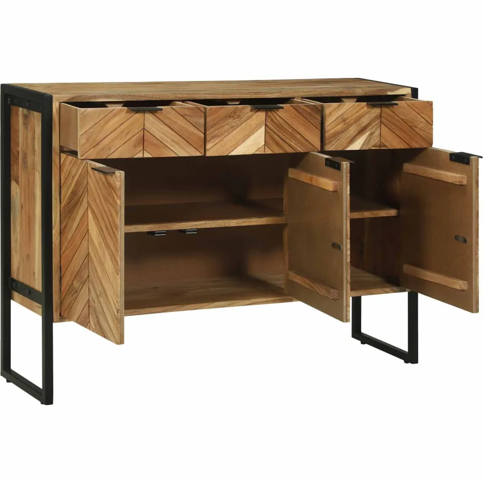 vidaXL Dressoir 100 x 30 x 75 cm Massief acaciahout bruin, foto 4