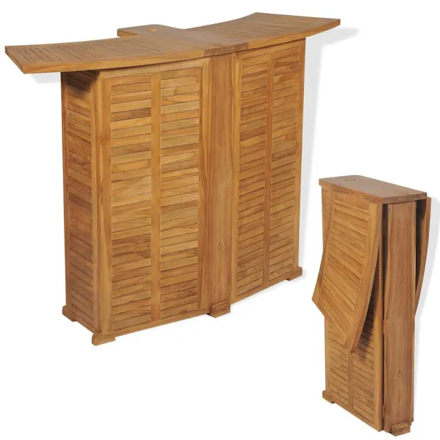 vidaXL Bartafel inklapbaar 155x53x105 cm massief teakhout Bruin
