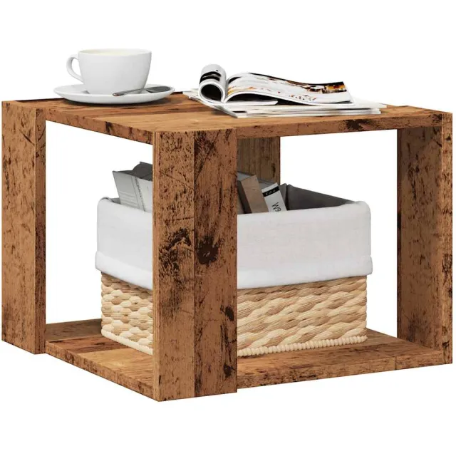 vidaXL Salontafel 40x40x30 cm bewerkt hout oud houtkleurig Bruin