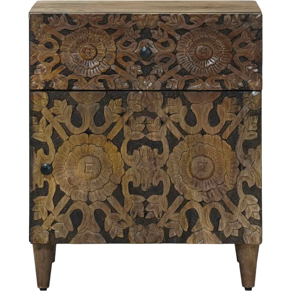 vidaXL Bed kast Bruin 50 x 33 x 60 cm Massief Mango Hout, foto 3