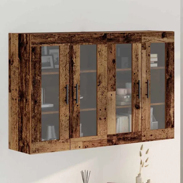 vidaXL Wandkasten 2 st Oud hout 69,5 x 34 x 90 cm Bewerkt hout bruin, foto 2