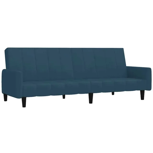 vidaXL Slaapbank - 2-zits - fluweel - blauw