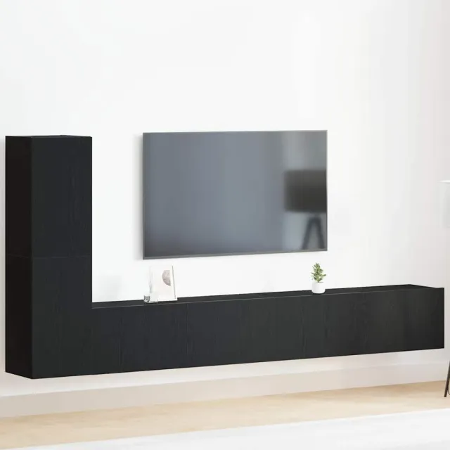 vidaXL Tv-meubelset 3 st Zwart Eiken, foto 2
