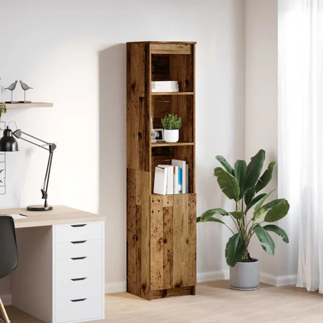 vidaXL Hoge kast 37,5x35x180 cm bewerkt hout oud houtkleurig bruin, foto 2