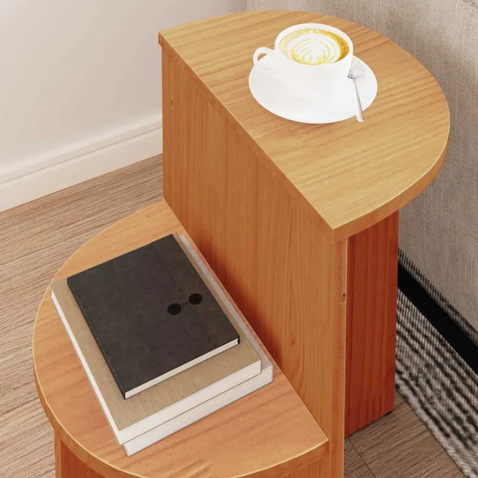 vidaXL Salontafel Wasbruin 50 x 40 x 50 cm Massief grenenhout bruin, foto 3