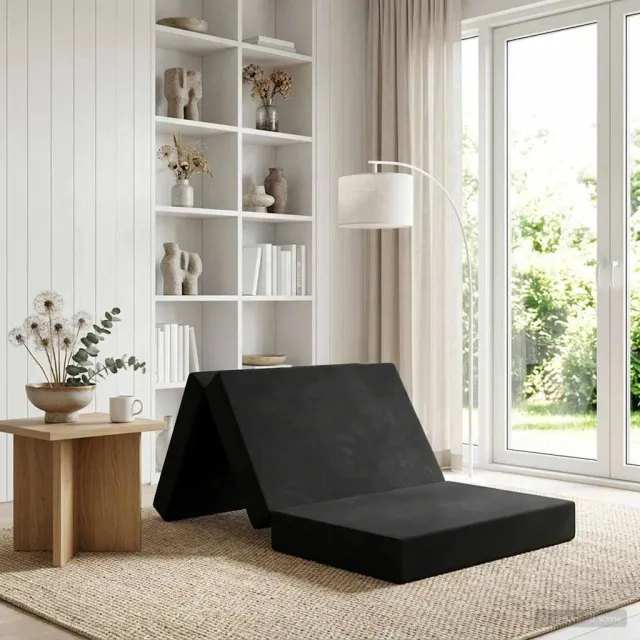 vidaXL Vouwbare Bankbed 80 x 67 x 45 cm Zwart