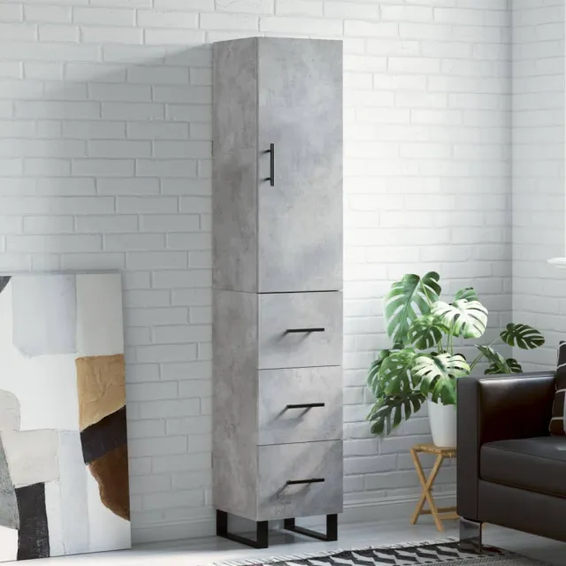 vidaXL Hoge kast 34,5x34x180 cm bewerkt hout betongrijs grijs, foto 2