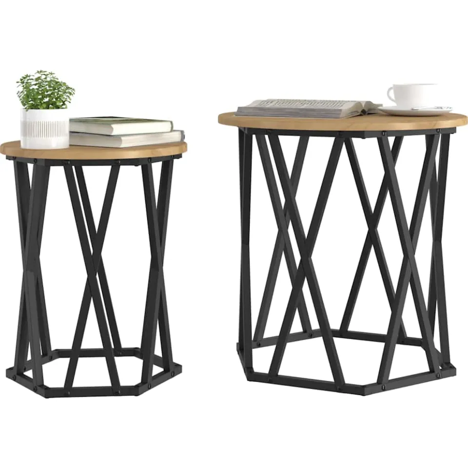 vidaXL Salontafel 2 st Artisan Eiken 50 x 50 x 50 cm Bruin