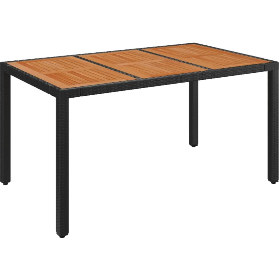 vidaXL 7-delige Tuinset met kussens poly rattan zwart