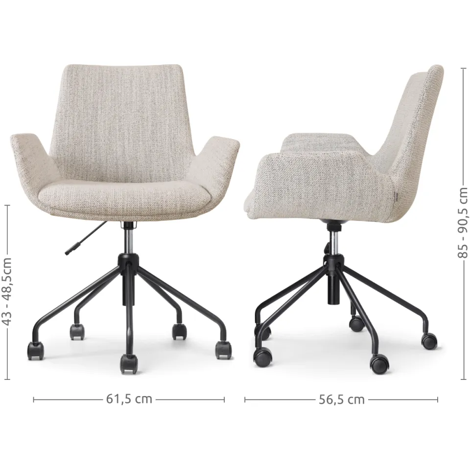 Nolon Nout-Eef bureaustoel beige gemêleerd - zwart onderstel, foto 3