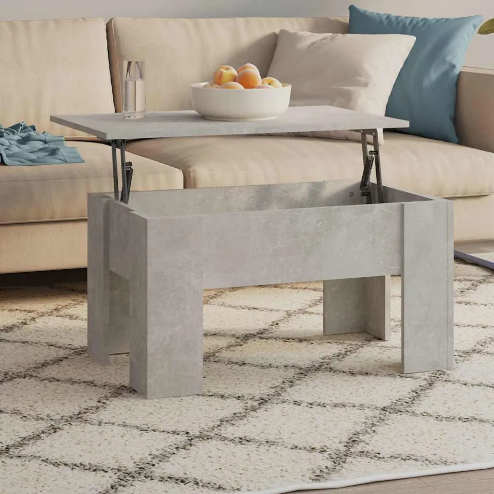 vidaXL Salontafel 79x49x41 cm bewerkt hout betongrijs grijs, foto 3