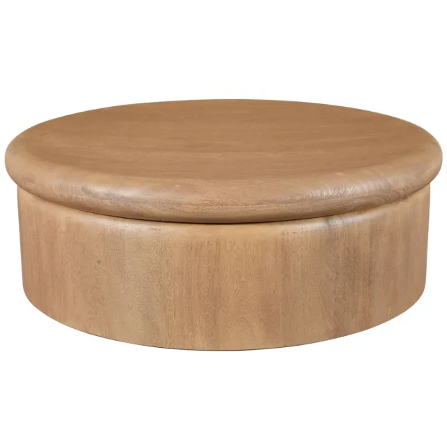 DÉJA Living Salontafel Rota - Rond Naturel Mangohout - 90x90x31cm
