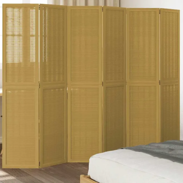 vidaXL Kamerscherm met 6 panelen massief paulowniahout bruin, foto 2