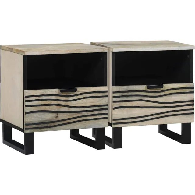 vidaXL Nachtkastje 2 st Wit 40 x 33 x 46 cm Bewerkt hout