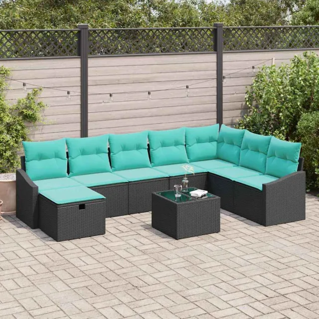 vidaXL Tuin Sofa Set 9 st poly rattan Beige