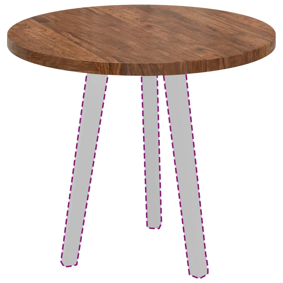 vidaXL Tafelblad Ø 60 x 2,5 cm Rond Massief Eikenhout Licht Bruin