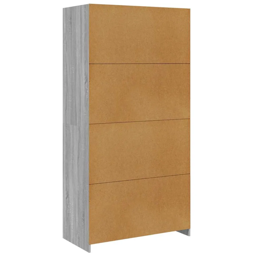 vidaXL Kledingkast 100x50x200 cm bewerkt hout grijs sonoma eikenkleur, foto 3