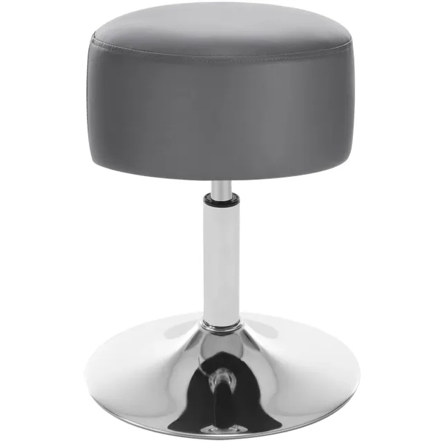 Klarven Barkruk Grijs - Traploos in Hoogte Verstelbaar, 360 Graden Draaibaar - Kunstleren Zitting, Antislip Voet, Draagvermogen 120 kg - Ø 33,5 cm, H 52-67 cm