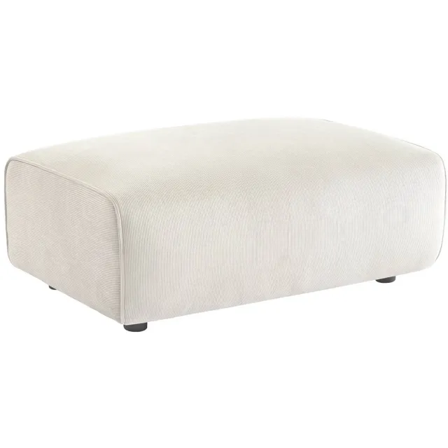 sweeek Poef, module voor bank, voetenbank voor 3-zitsbank corduroy, l 102 x b 70 x h 41cm - wallas Crème