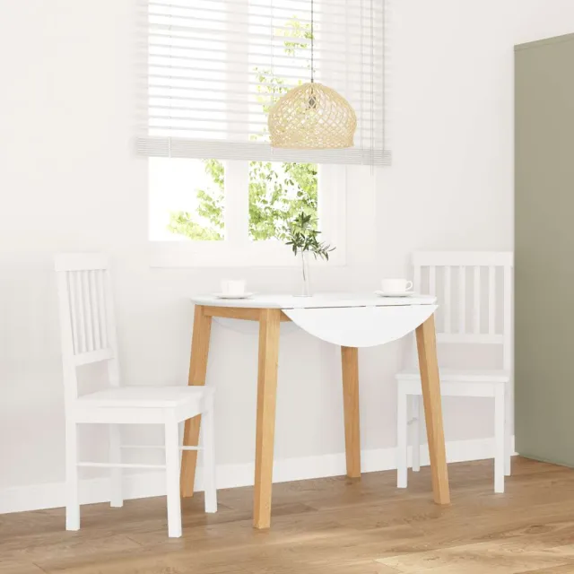 vidaXL Eetkamerstoelen 2 st massief hout rubber wit