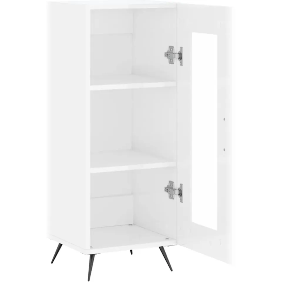 vidaXL Dressoir 34,5x34x90 cm bewerkt hout hoogglans wit, foto 4
