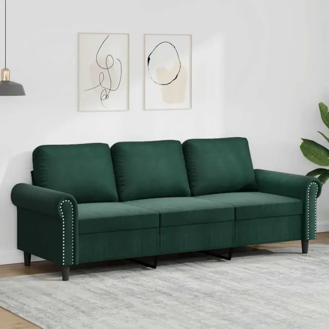 vidaXL Driezitsbank 180 cm fluweel donkergroen