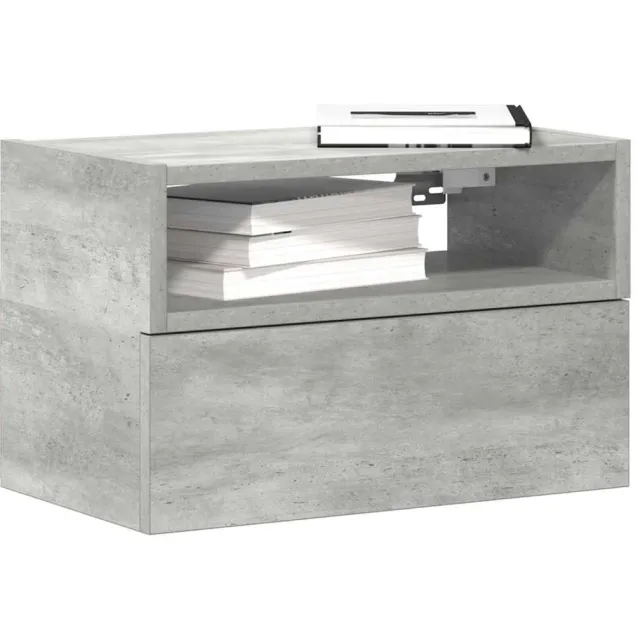 vidaXL Nachtkastjes 2 st wandgemonteerd 45x26x28,5 cm betongrijs