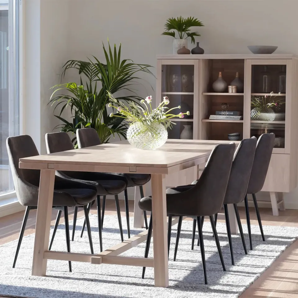Rowico Home Brooklyn verlengbare houten eettafel whitewash - 220 x 95 cm, foto 3