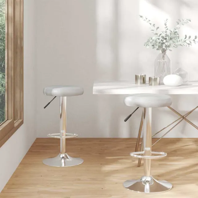 vidaXL Barkrukken 2 st kunstleer grijs, foto 2